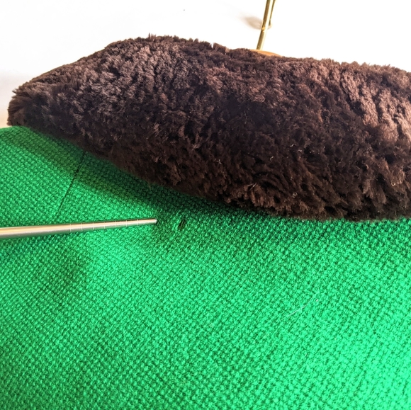 Vintage Bright Kelly Green Cropped Wool Coat - Kreeger's medium m 6 8 wool knit - Picture 8 of 13